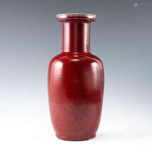 A Chinese flambe rouleau vase, 18th/early 19th century