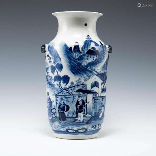 A Chinese blue and white vase, 19th century