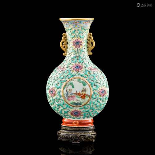 A Chinese famille rose wall vase, early 19th century