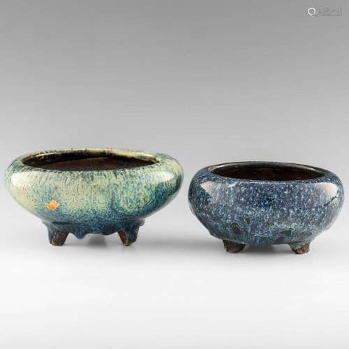 Two Chinese Shiwan-glazed washers, 18th/19th century