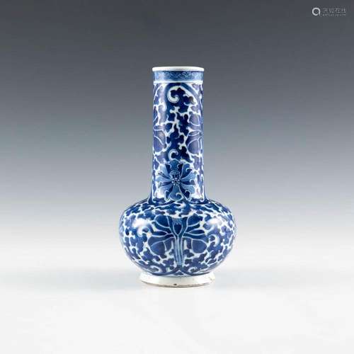 A Chinese blue and white flower vase, 19th century or earlie...