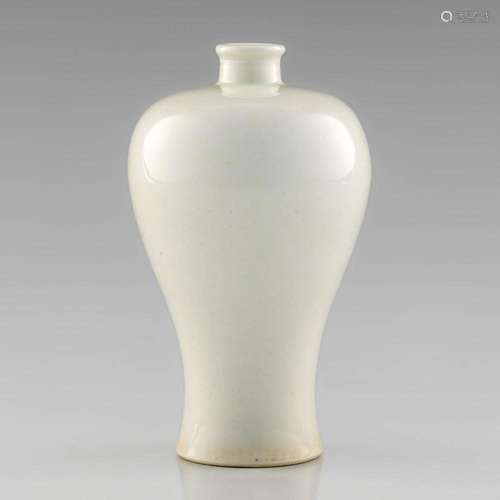 A Chinese white-glazed meiping vase, 18th century