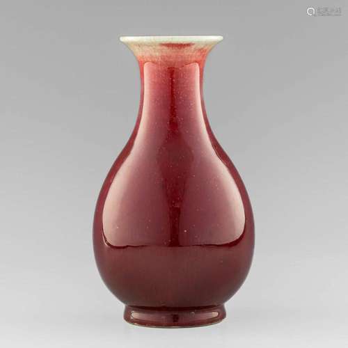 A Chinese red-glazed vase, 19th century