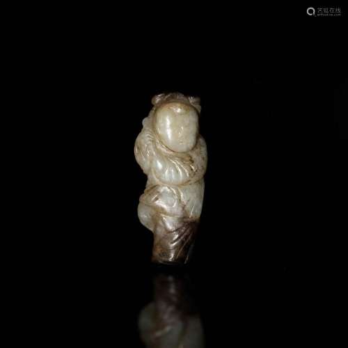 A Chinese carved jade boy, Ming dynasty