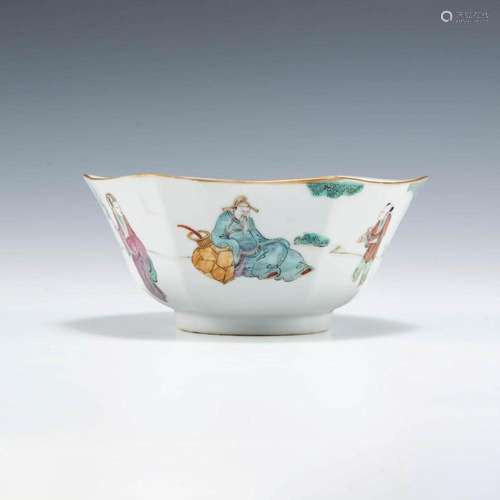 A Chinese famille rose hexagonal bowl, Tongzhi period, Qing ...