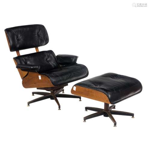 Charles and Ray Eames style, Lounge Chair and Ottoman