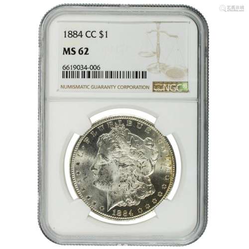 1884 CC Morgan Silver Dollar NGC MS62