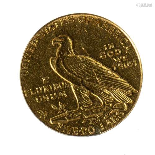 1914 $5 Gold Indian Head 1/2 Eagle