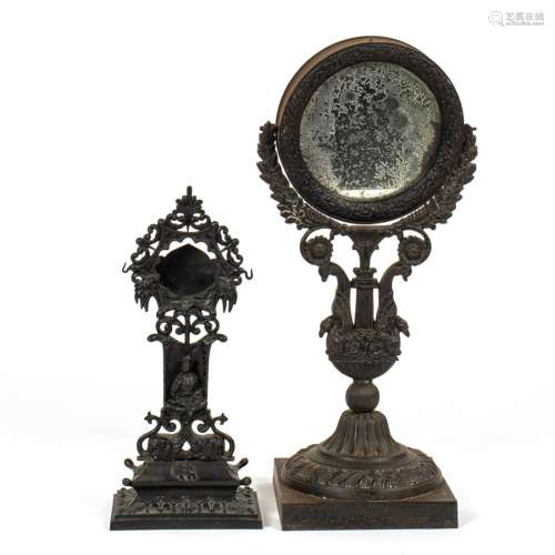 Two Continental metal table articles, 19th century: the firs...