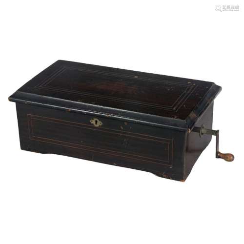 A Columbia cylinder music box in parcel ebonzed and faux gra...