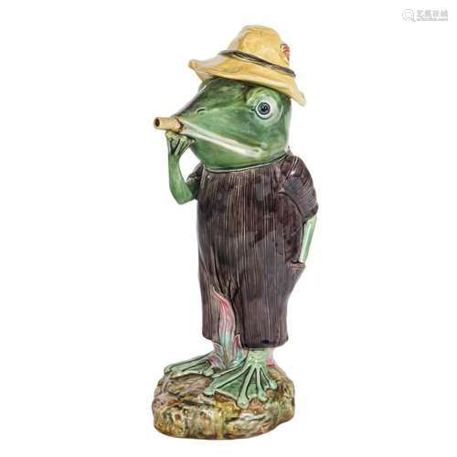 A B&L Gesetzl Gesch majolica frog decanter