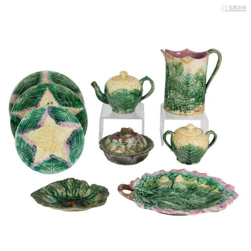 A group of 10 Griffen, Smith & Hill Etruscan majolica ta...