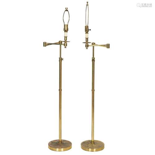 A pair of vintage Leavitt Weaver laquered brass adjustable f...