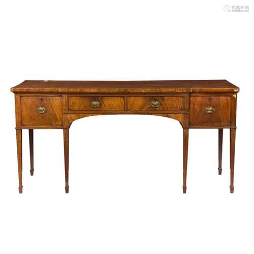 Late Georgian Hepplewhite mahogany sideboard, 19th century, ...