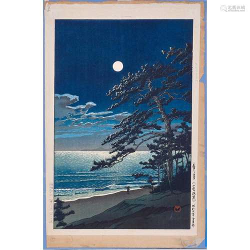 Kawase Hasui - Moon at Ninomiya Beach