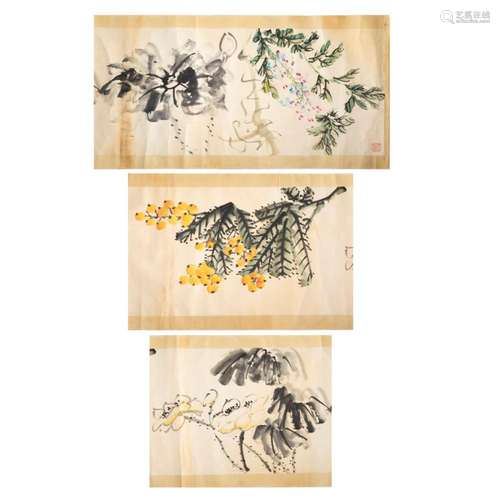 After Wu Changshou (1844-1927) - Auspicious Fruits and Flowe...