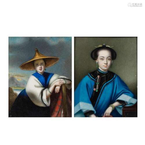 Two Chinese trade portraits