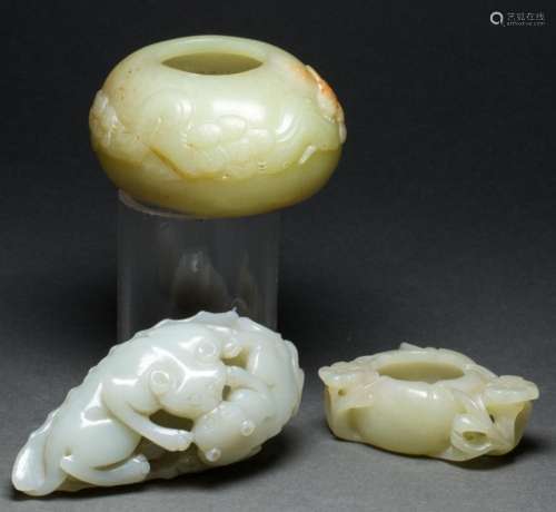 (lot of 3) Chinese jade carvings