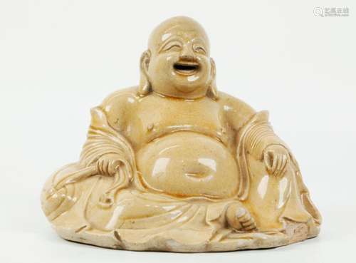 Chinese Ming/Qing Straw Glazed Yixing Budai Buddha