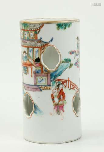 Rare Chinese 19th C Porcelain Child's Hat Stand