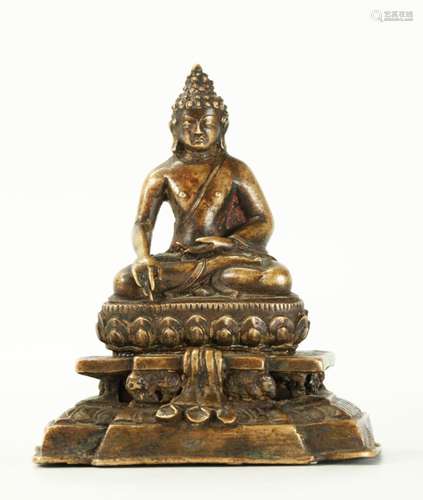 Rare Tibetan 16/17th C Bronze Meditating Buddha