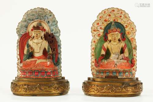 2 Fine Tibetan Sandalwood Bodhisattva Figures