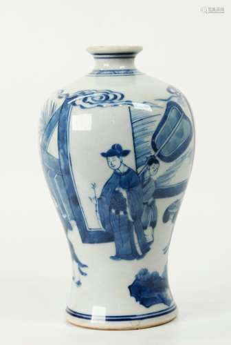 Chinese Blue & White Porcelain Meiping Vase