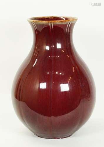 Chinese Qing Flambe & Red Crackle Porcelain Vase