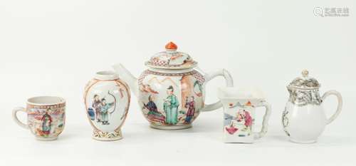 5 Chinese 18th C Enameled Export Porcelains