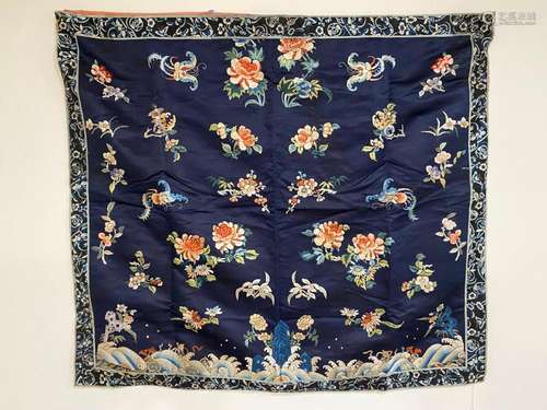 Chinese Qing Dynasty Embroidered Silk Panel