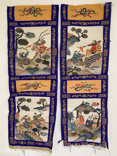 2 Chinese Double Kesi Silk Tapestry Panels