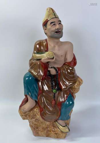 Chinese Enameled Porcelain Ji Gong Figure