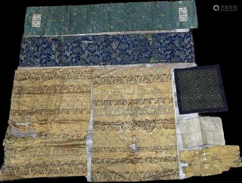 7 Chinese Ming / Qing Silk Brocade Fragments