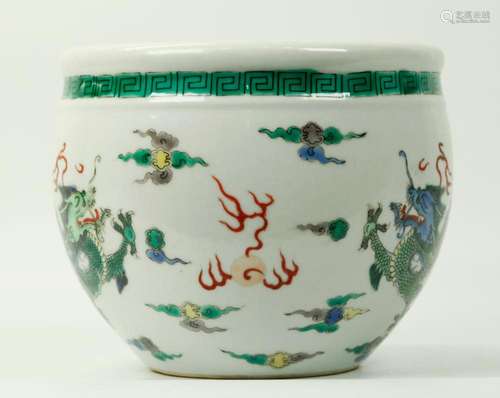 Chinese Famille Verte Porcelain Small Fish Bowl