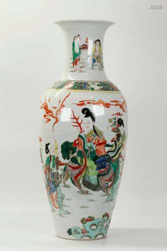 Chinese Famille Verte Porcelain Sleeve Vase