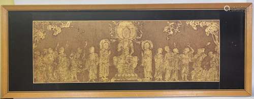 Chinese Gold Buddhist Rubbing from Old Carving