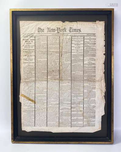 New York Times Lincoln Assassination Newspaper