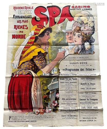 Rare grande affiche de SPA 1900
Poids: 100 g
Livraison