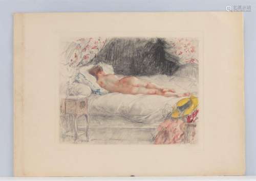 Antoine CALBET (1860-1944) gravure "La belle endormie&q...