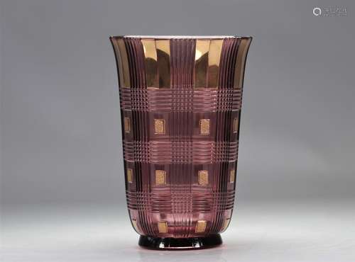 Val Saint Lambert vase Art Déco "Colman" Luxval
Po...