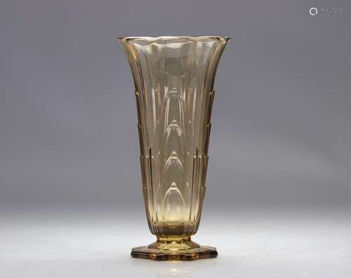 Val Saint Lambert Vase Art Déco "Machiavel" Luxval...