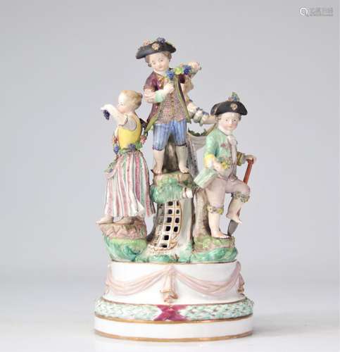 Groupe en porcelaine Meissen "enfants jardiniers" ...