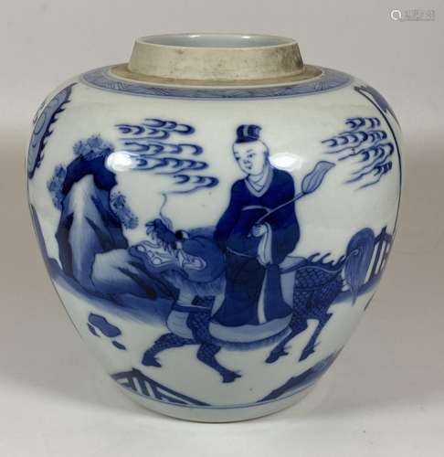 A LATE 19TH / EARLY 20TH CENTURY QING CHINESE BLUE AND WHITE...