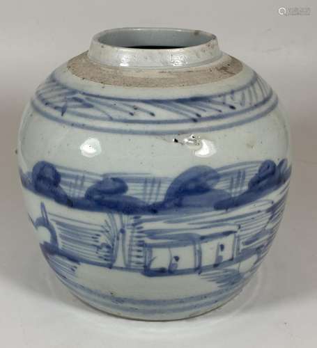 A 19TH CENTURY QING TEK SING STYLE CHINESE BLUE AND WHITE MA...