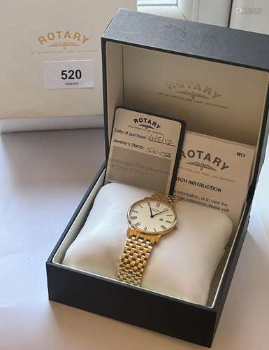 A GENTS ROTARY WRIST WATCH WITH PAPERWORK AND ORIGINAL BOX