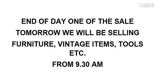 END OF DAY ONE OF THE SALE - TOMORROW WE WILL BE SELLING FUR...