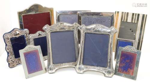 A collection of silver and plated photograph frames, 20th ce...