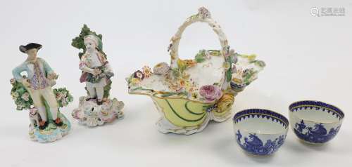 A group of British decorative ceramics, to include: two Derb...