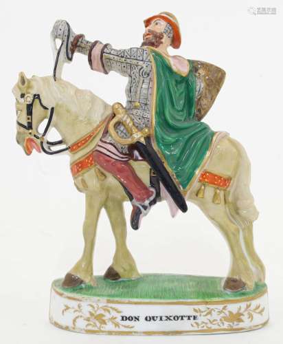A Minton porcelain flatback figure of Don Quixote, early 19t...