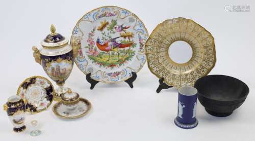 A group of English ceramics, to include a Coalport porcelain...